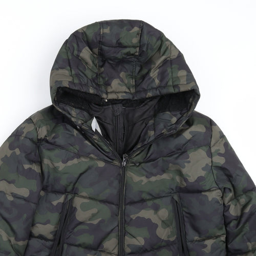 George Boys Green Camouflage  Jacket Coat Size 12-13 Years
