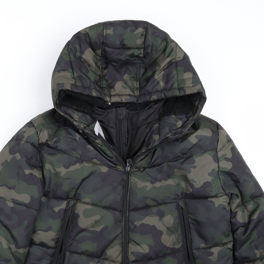George Boys Green Camouflage  Jacket Coat Size 12-13 Years