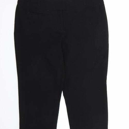 Papaya Womens Black   Cropped Trousers Size 38 in L22 in