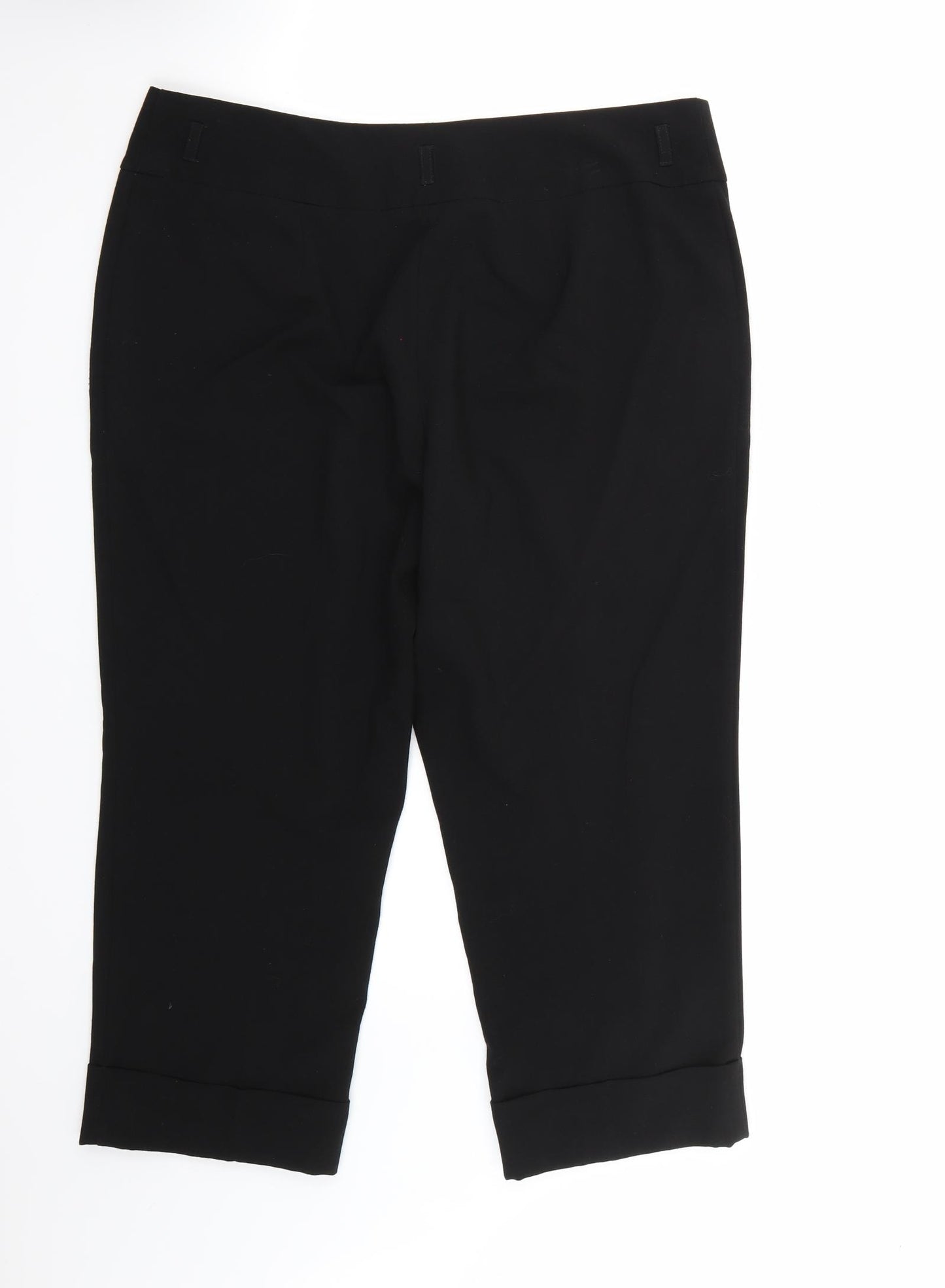 Papaya Womens Black   Cropped Trousers Size 38 in L22 in