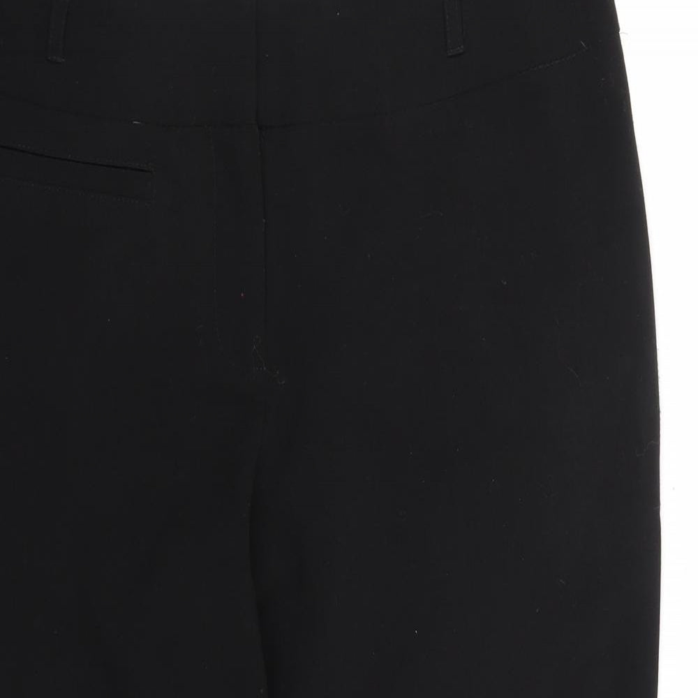Papaya Womens Black   Cropped Trousers Size 38 in L22 in