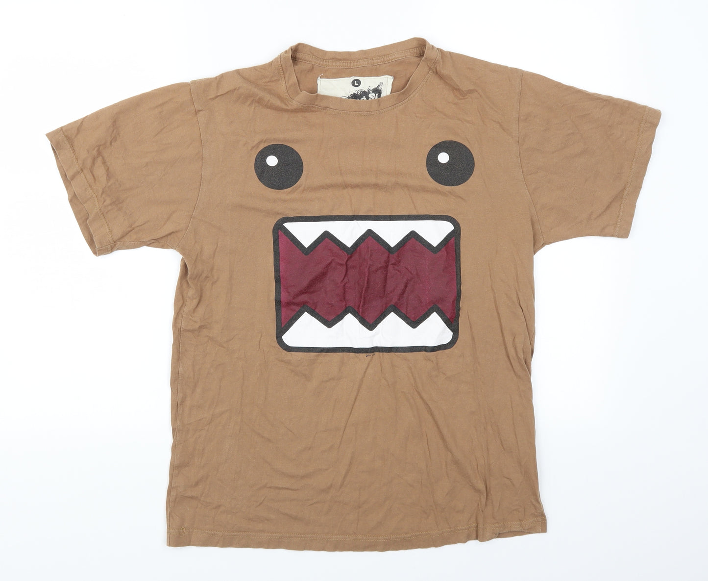 Goo Si Mens Brown    T-Shirt Size L  - Face