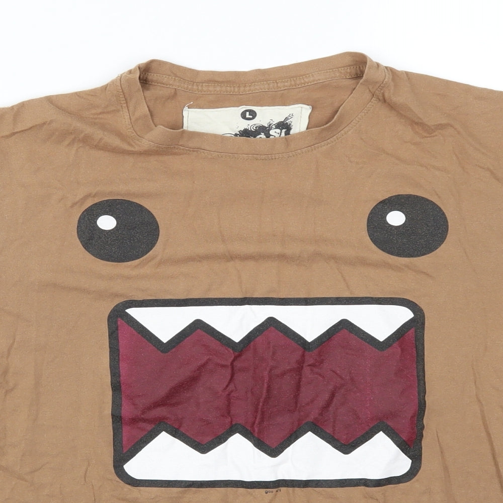 Goo Si Mens Brown    T-Shirt Size L  - Face