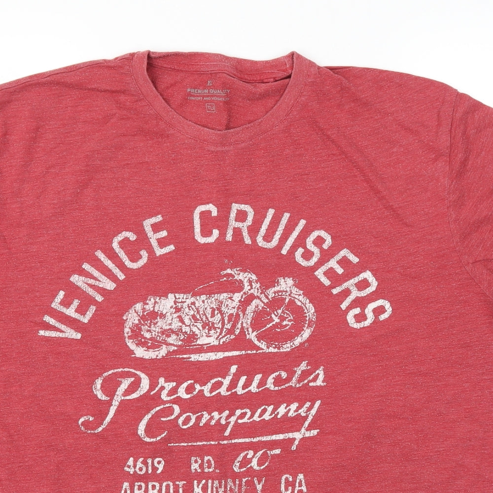 TU Mens Red    T-Shirt Size XL  - Venice Cruisers