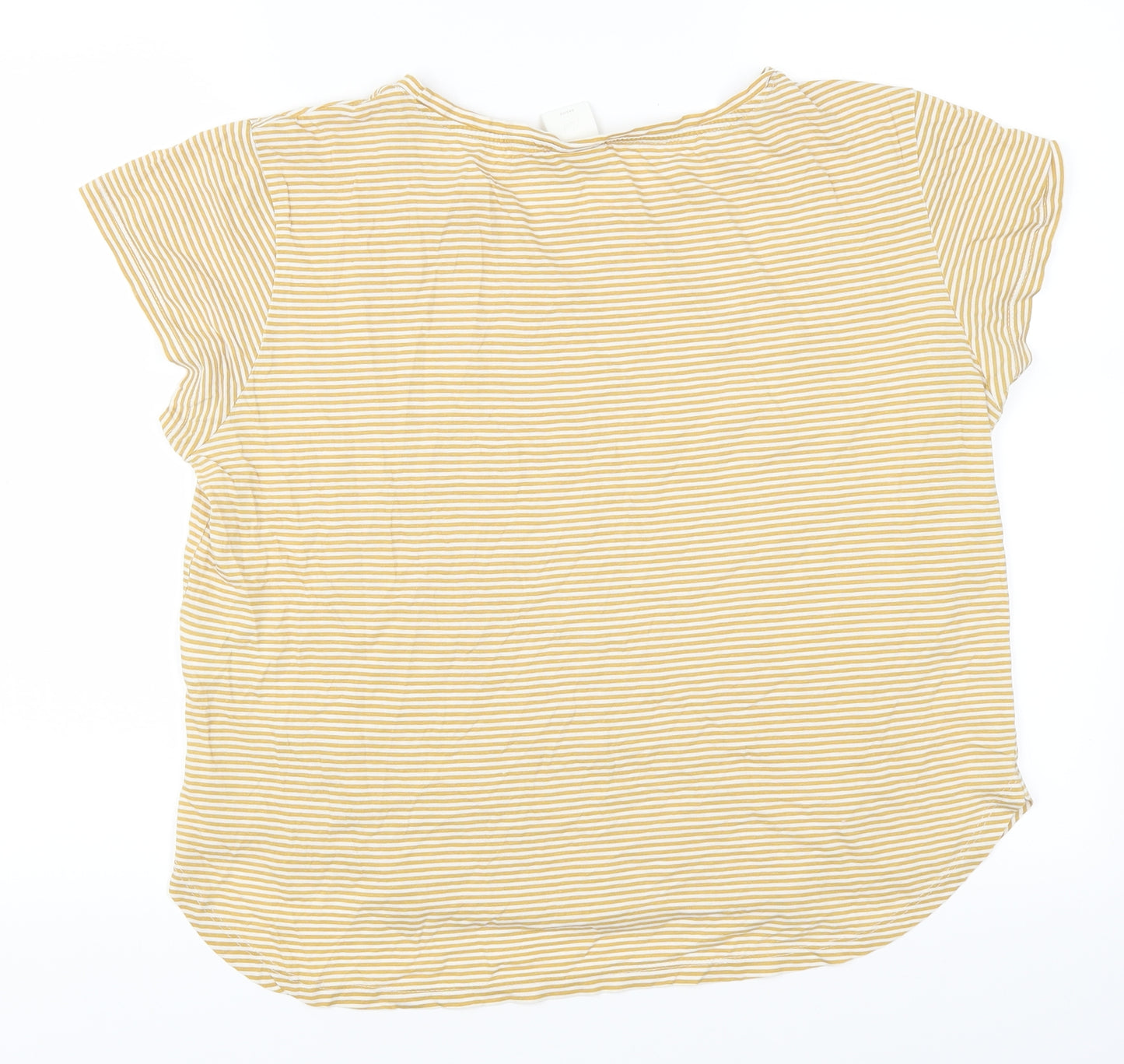 H&M Womens Yellow Striped  Basic T-Shirt Size M