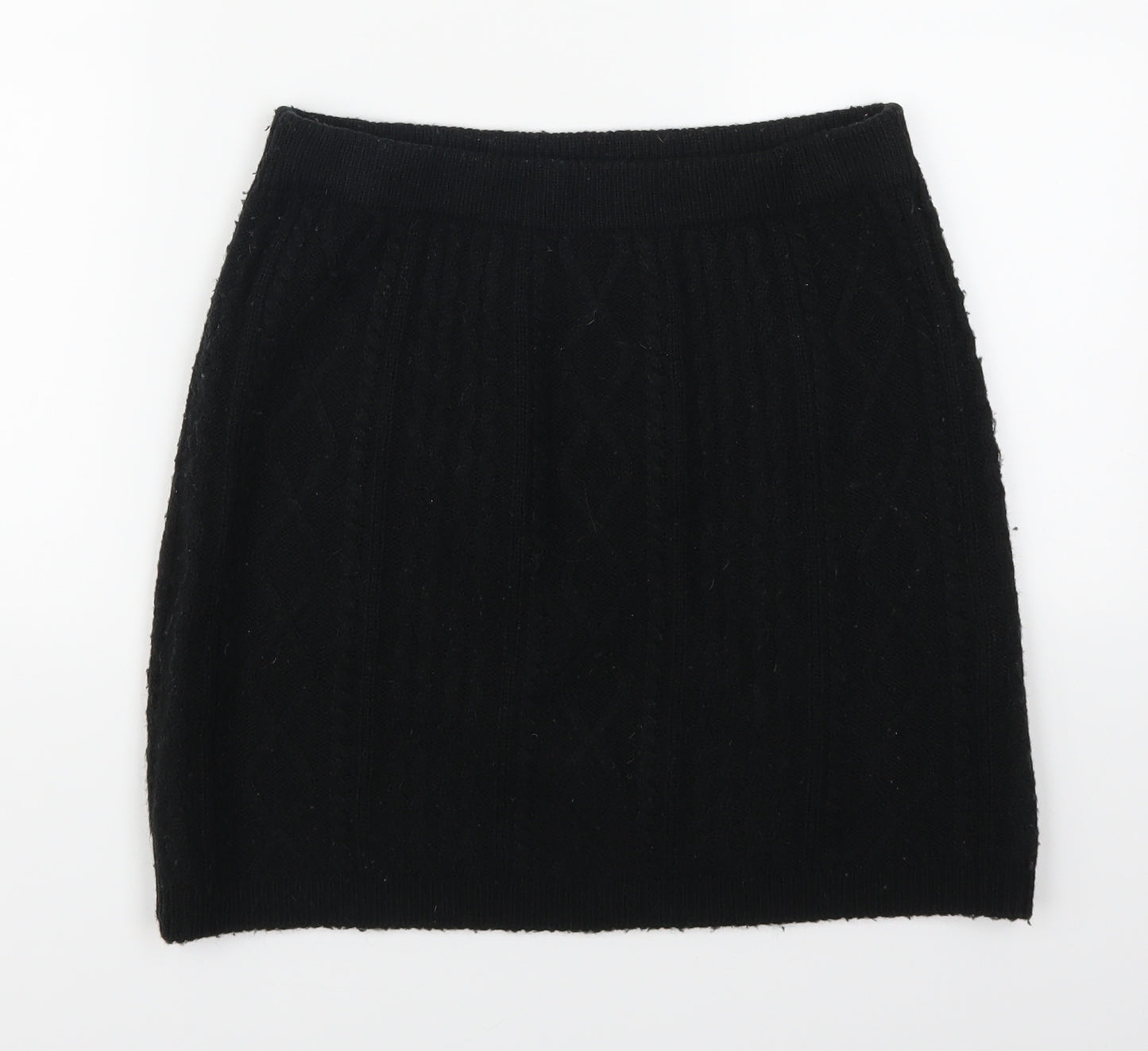 F&F Womens Black   Mini Skirt Size 12  - Cable Knit