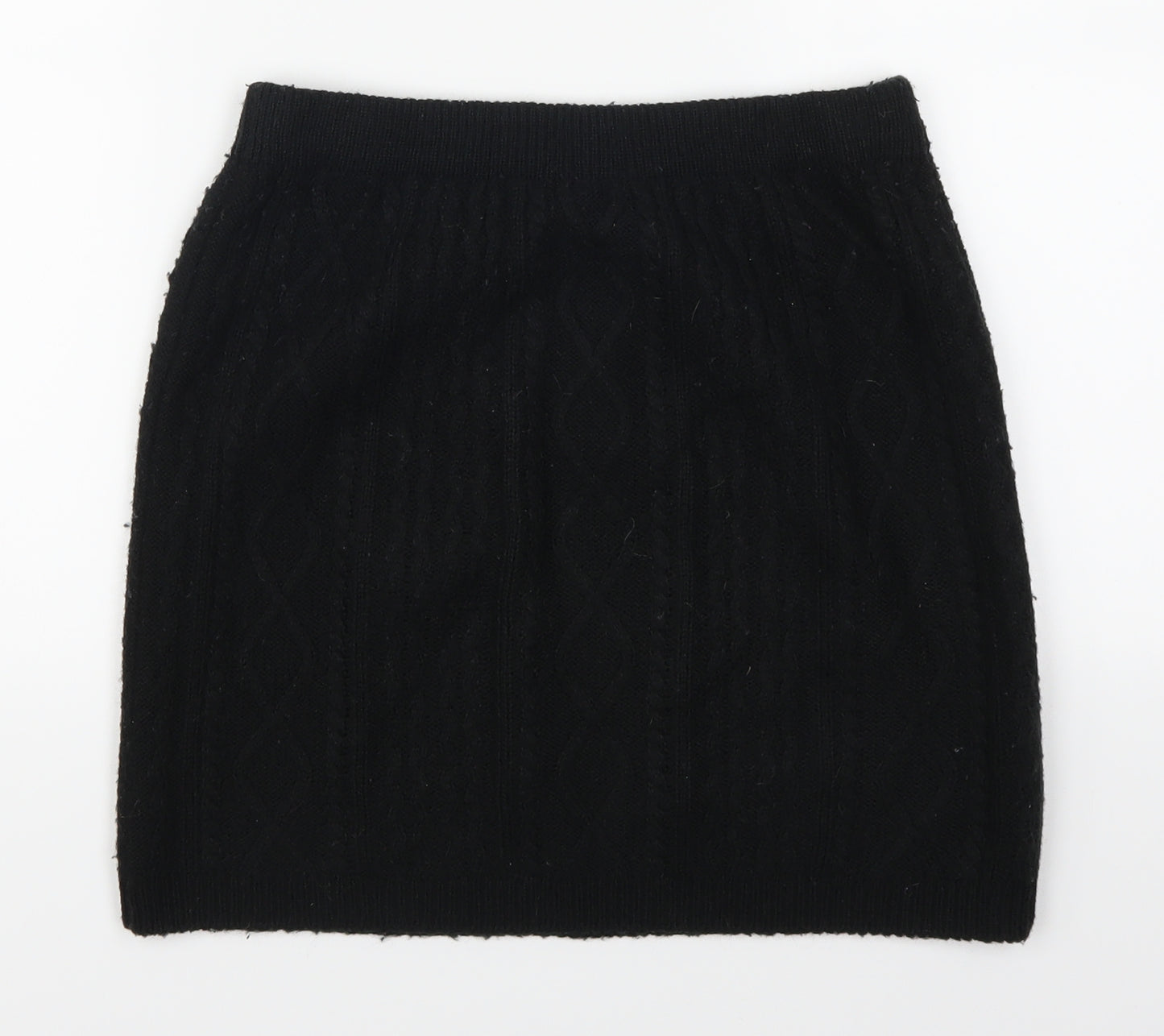F&F Womens Black   Mini Skirt Size 12  - Cable Knit