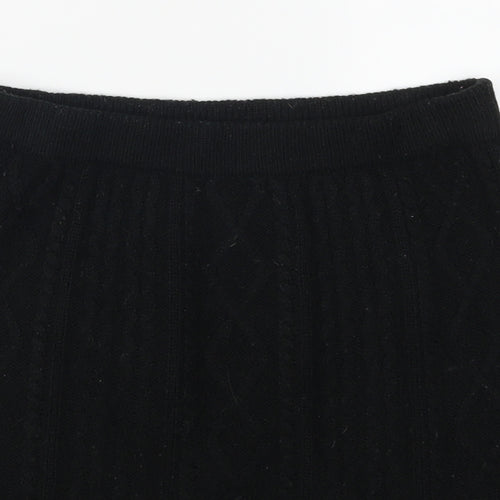 F&F Womens Black   Mini Skirt Size 12  - Cable Knit