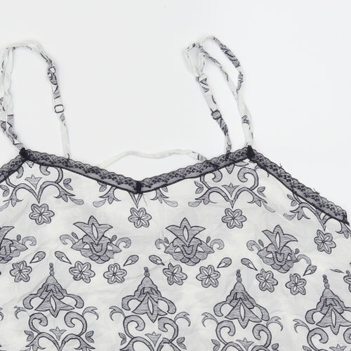 NEXT Womens White Geometric  Basic Tank Size 18