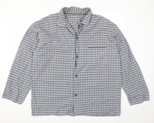 Front view of Preworn men’s grey check button-up, size XL