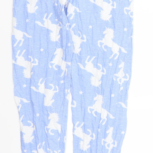 Preworn Girls Blue Animal Print  Sweatpants Trousers Size 12-13 Years - Unicorns Loungewear