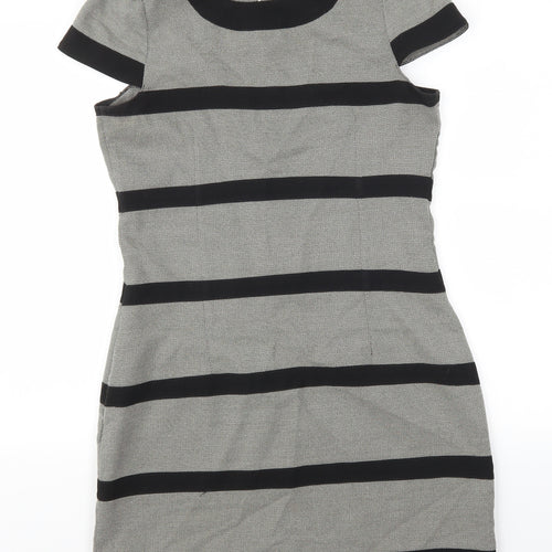 Ad Lib Womens Grey Striped  Mini  Size 12