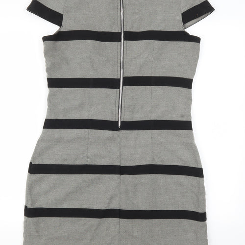 Ad Lib Womens Grey Striped  Mini  Size 12