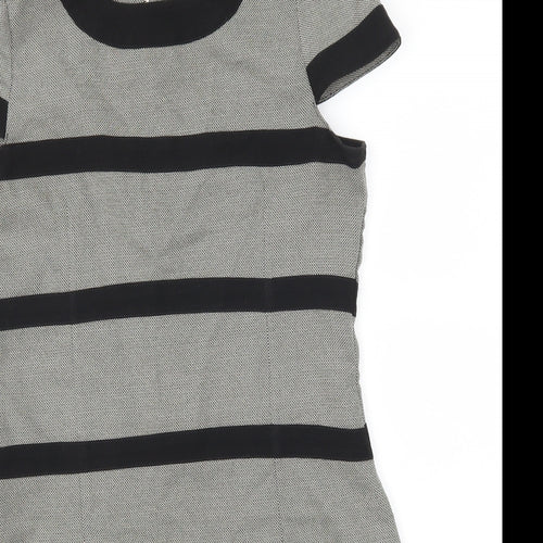 Ad Lib Womens Grey Striped  Mini  Size 12