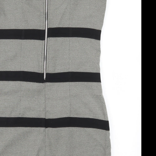 Ad Lib Womens Grey Striped  Mini  Size 12
