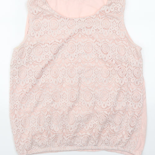 Bonmarché Womens Pink  Lace Basic Tank Size 16