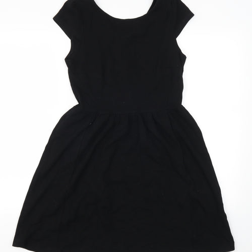 H&M Womens Black   Skater Dress  Size M