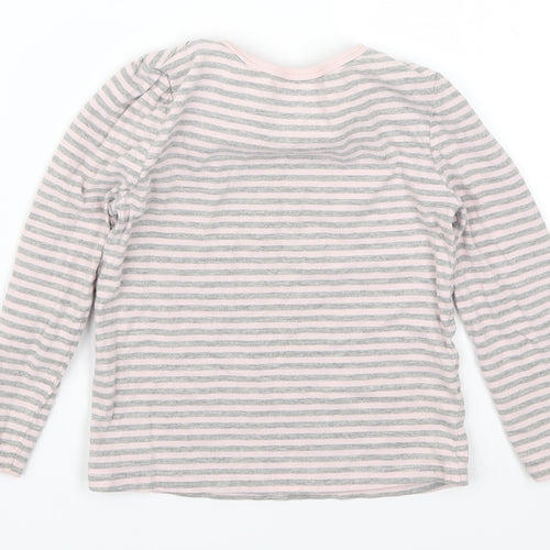 George Girls Pink Striped  Basic T-Shirt Size 4-5 Years