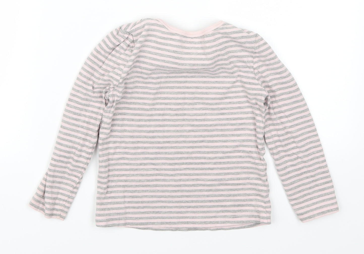 George Girls Pink Striped  Basic T-Shirt Size 4-5 Years