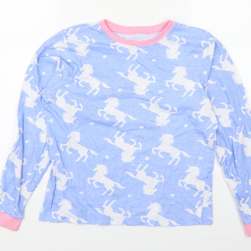 Preworn Girls Blue Animal Print  Top Pyjama Top Size 12-13 Years  - Unicorns