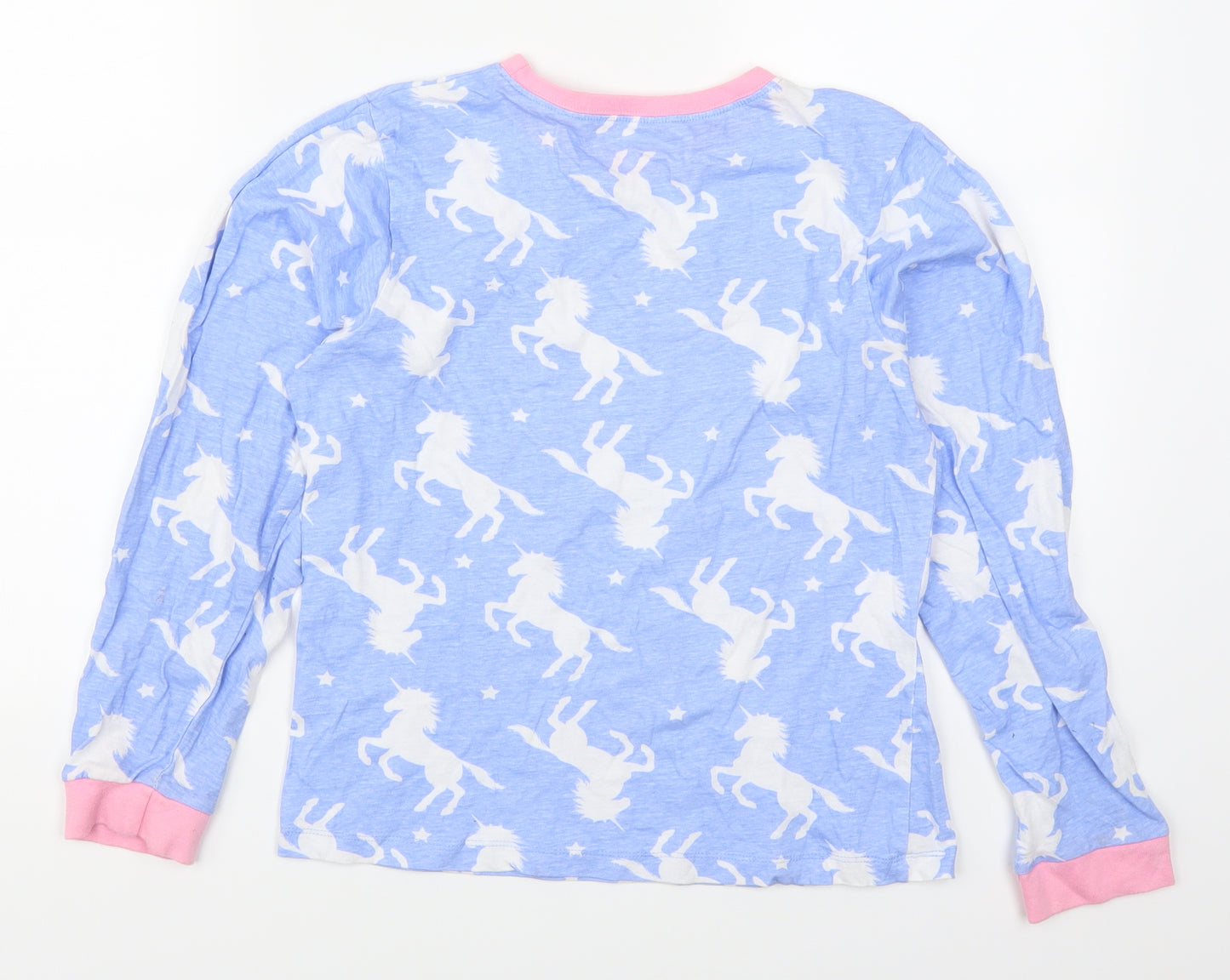 Preworn Girls Blue Animal Print  Top Pyjama Top Size 12-13 Years  - Unicorns