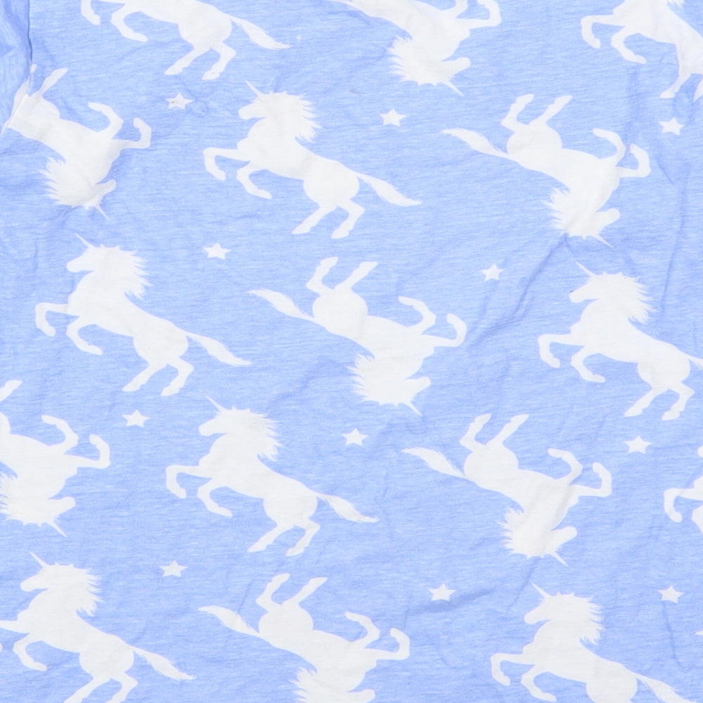 Preworn Girls Blue Animal Print  Top Pyjama Top Size 12-13 Years  - Unicorns