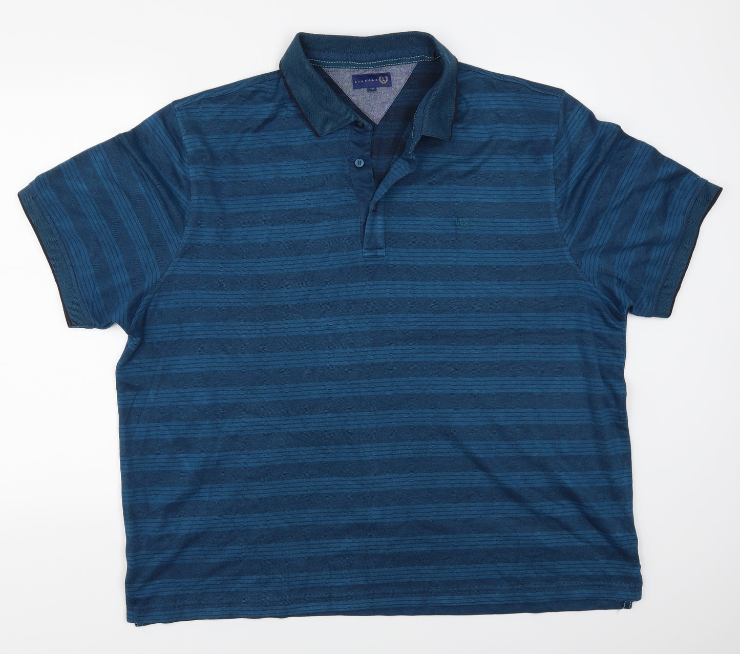 Lincoln Mens Blue Striped   Polo Size 3XL