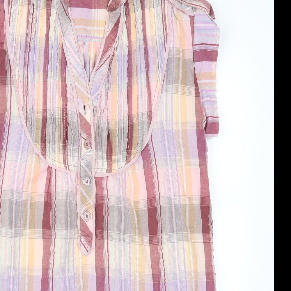 NEXT Womens Pink Check  Shirt Dress  Size 16