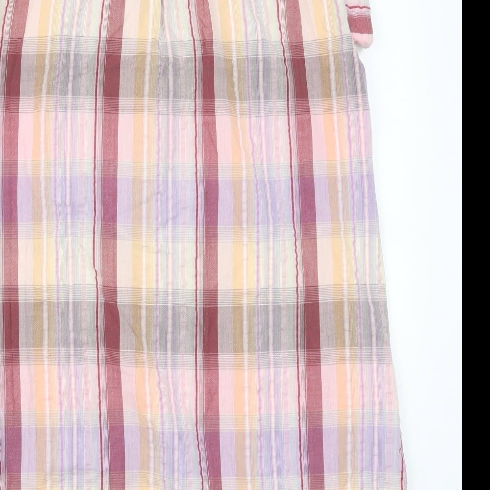 NEXT Womens Pink Check  Shirt Dress  Size 16