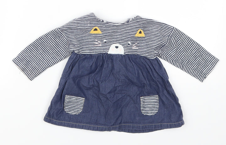 NEXT Girls Blue Striped  A-Line  Size 3-6 Months  - Cat