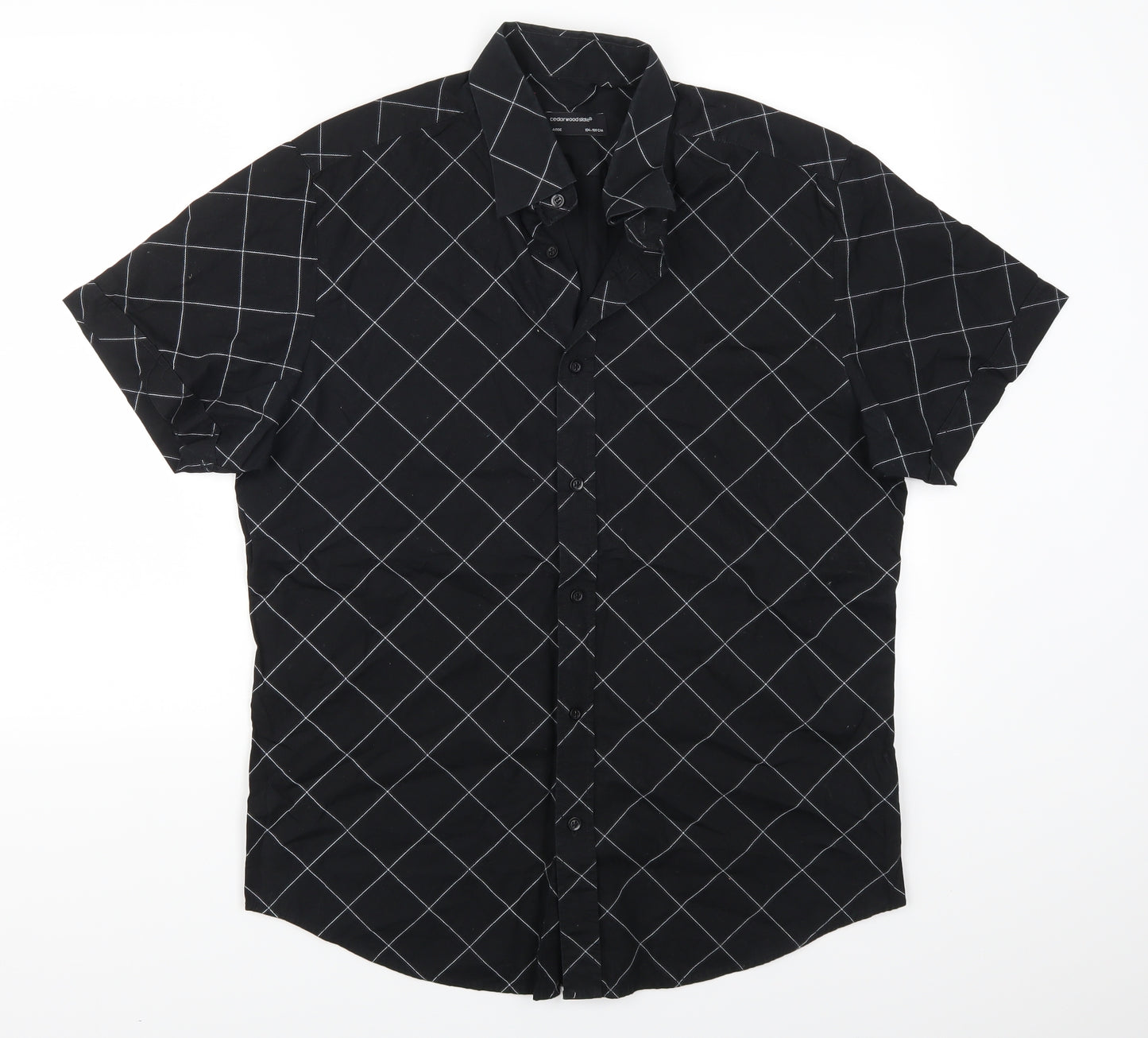 Cedarwood State Mens Black Check   Button-Up Size L