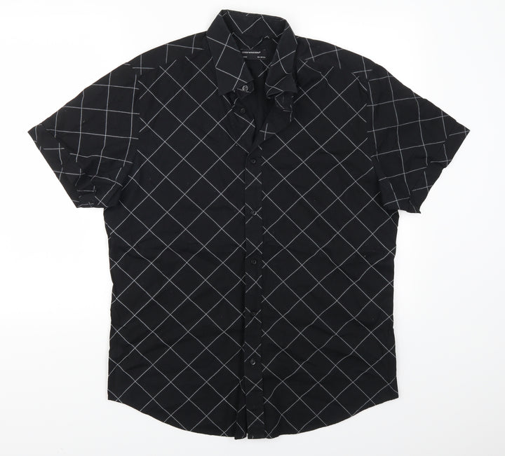 Cedarwood State Mens Black Check   Button-Up Size L