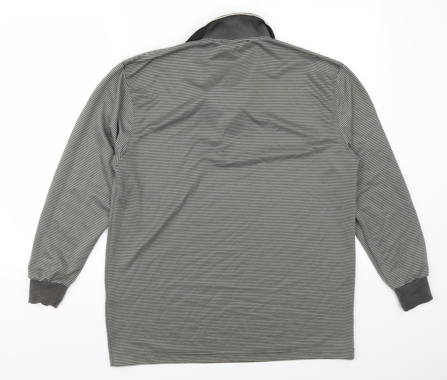 JJ Wills Mens Grey Striped   Polo Size M