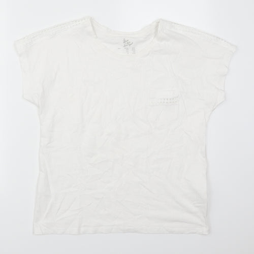 Primark Womens White Solid  Top Pyjama Top Size 12
