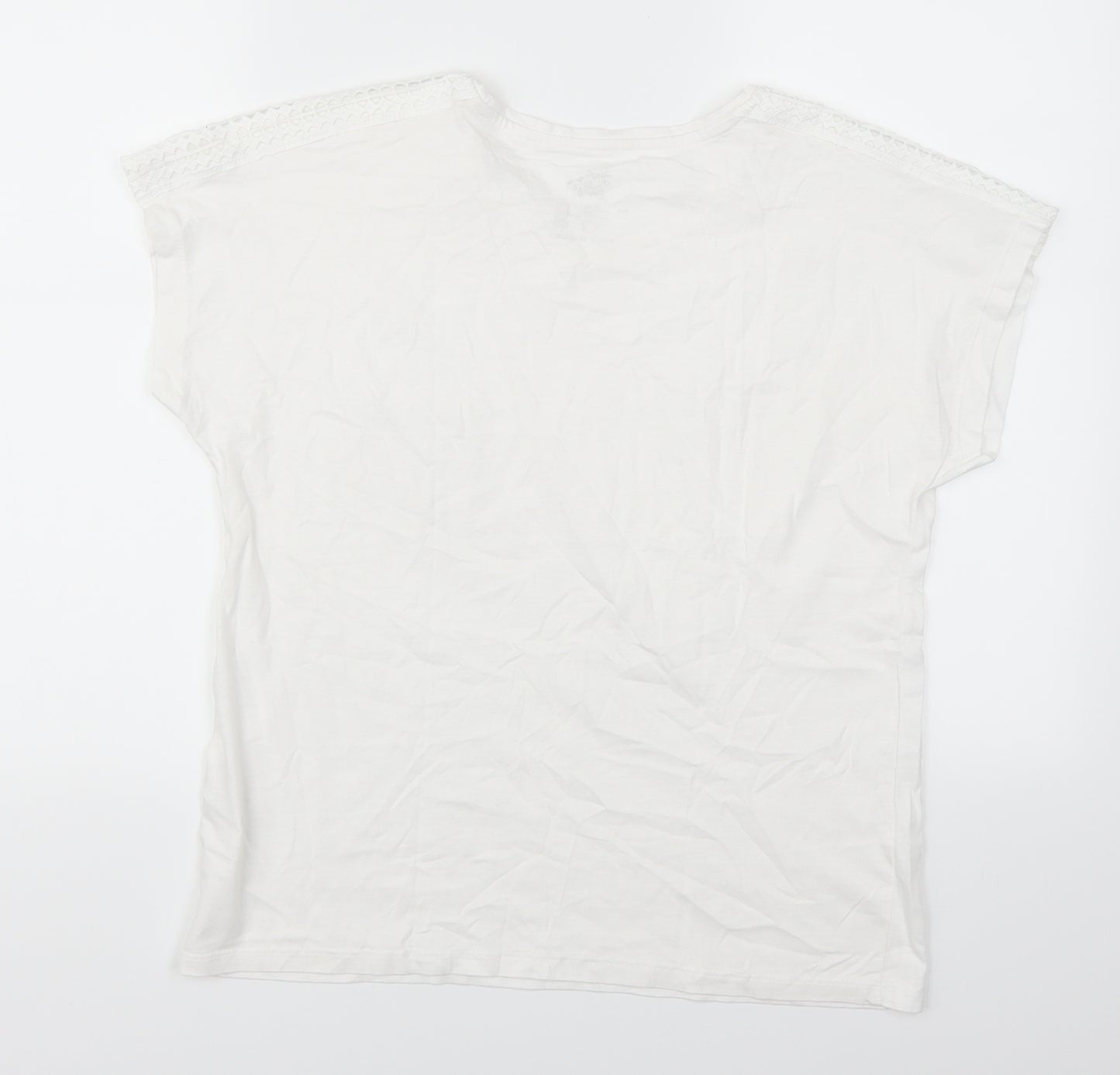 Primark Womens White Solid  Top Pyjama Top Size 12