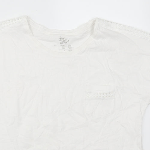 Primark Womens White Solid  Top Pyjama Top Size 12