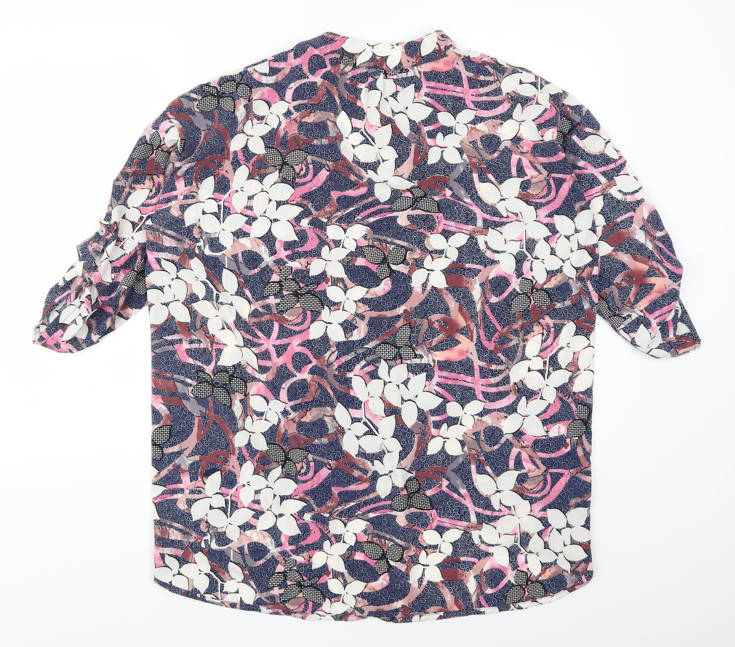 Funk n Soul Womens Blue Floral  Basic Blouse Size S