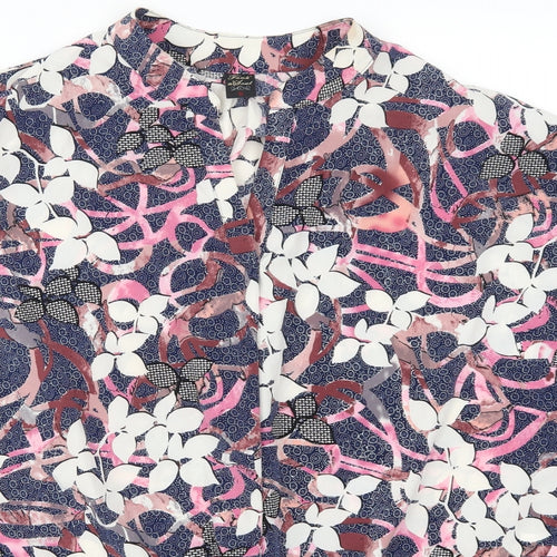 Funk n Soul Womens Blue Floral  Basic Blouse Size S