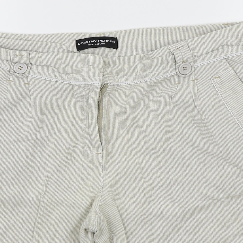Dorothy Perkins Womens Beige   Chino Shorts Size 16