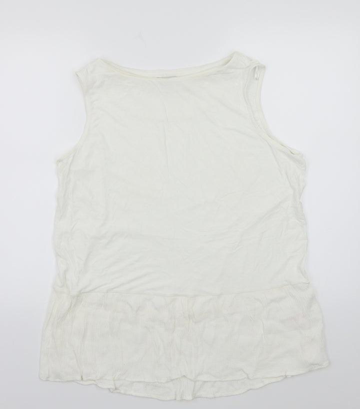 F&F Womens White  Jersey Basic Blouse Size 20