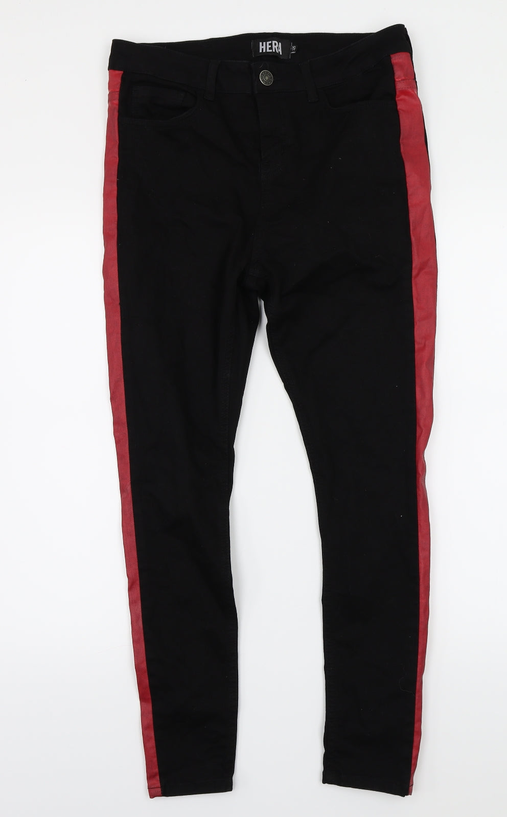 Hera Mens Black Striped Denim Straight Jeans Size 32 in L26 in