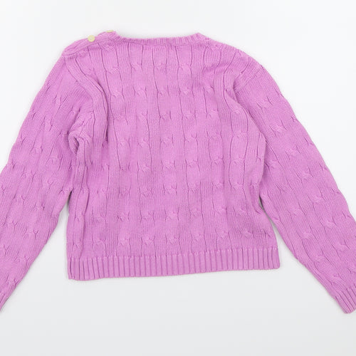 Ralph Lauren Girls Purple  Knit Pullover Jumper Size 4-5 Years