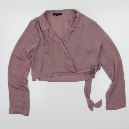Love & Other Things Womens Pink   Cropped Blouse Size S