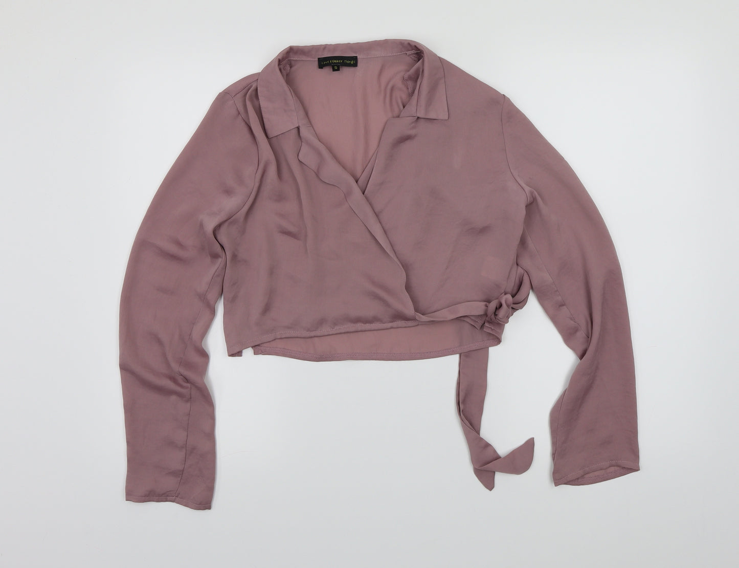 Love & Other Things Womens Pink   Cropped Blouse Size S