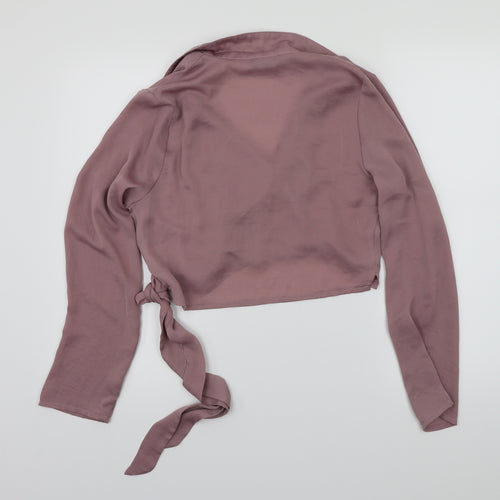 Love & Other Things Womens Pink   Cropped Blouse Size S