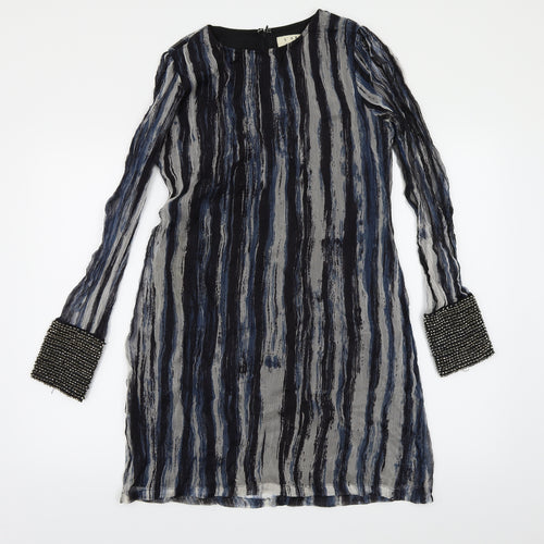 River Island Womens Blue Geometric Chiffon Shift  Size 8