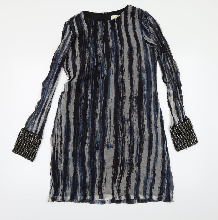 River Island Womens Blue Geometric Chiffon Shift Size 8