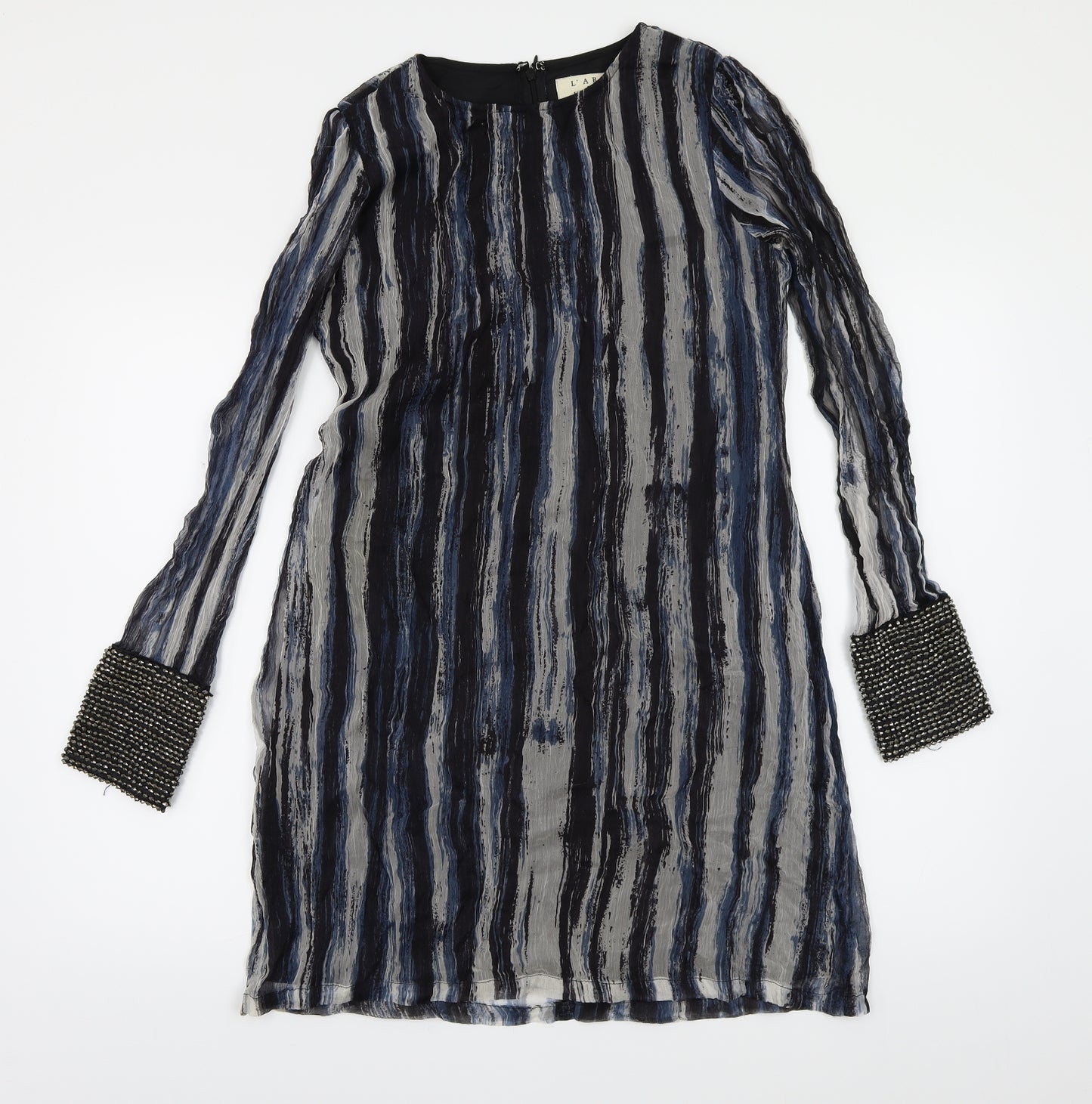 River Island Womens Blue Geometric Chiffon Shift  Size 8