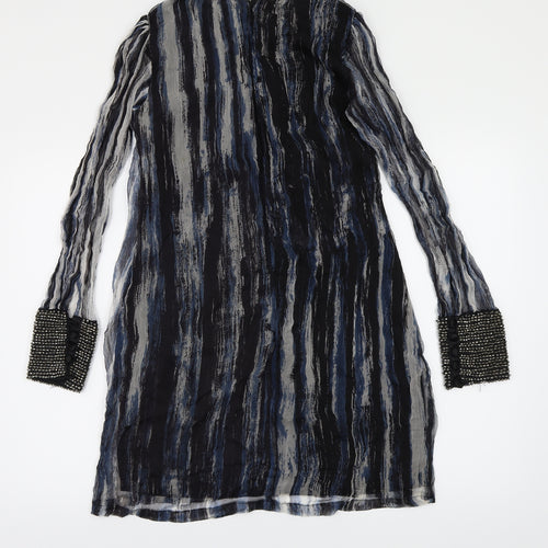 River Island Womens Blue Geometric Chiffon Shift  Size 8