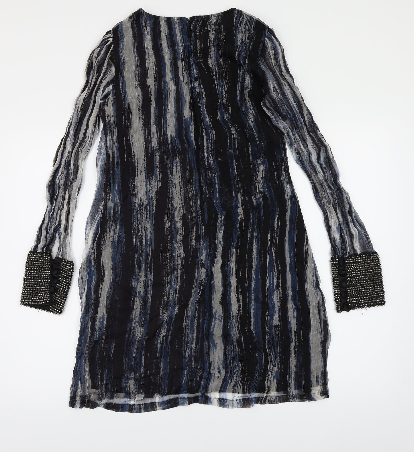 River Island Womens Blue Geometric Chiffon Shift  Size 8